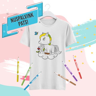 Vaikiški marškinėliai "Nuspalvink pats! Ponis"
