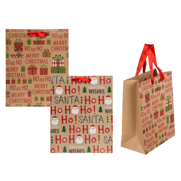 Popierinis dovanų maišelis "Ho Ho Ho" (26x10x32cm) Popierinis dovanų maišelis "Ho Ho Ho" (26x10x32cm)