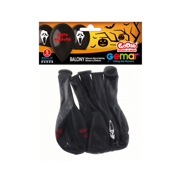 Premium balionai "Scary Halloween" (5vnt) Premium balionai "Scary Halloween" (5vnt)