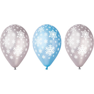 Premium balionai "Snowflake" (5vnt)