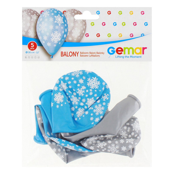 Premium balionai "Snowflake" (5vnt) Premium balionai "Snowflake" (5vnt)