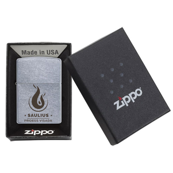 Zippo žiebtuvėlis "Pridegs visada" su Jūsų pasirinktu vardu
