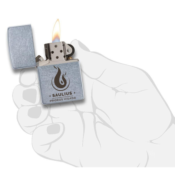 Zippo žiebtuvėlis "Pridegs visada" su Jūsų pasirinktu vardu