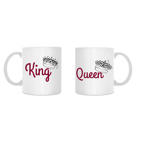 Puodelių komplektas porai "King & Queen" Puodelių komplektas porai "King & Queen"