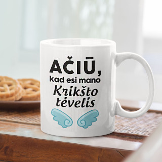 Puodelis "Ačiū, kad esi mano krikšto tėvelis"