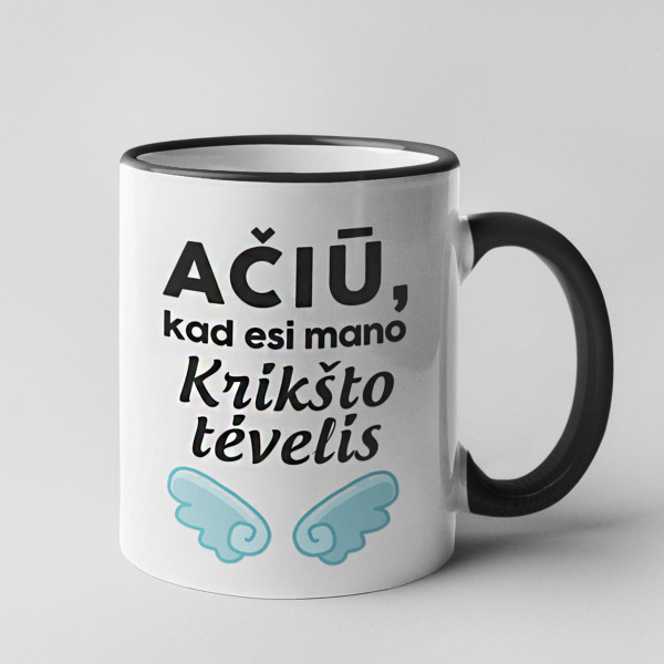 Puodelis "Ačiū, kad esi mano krikšto tėvelis"