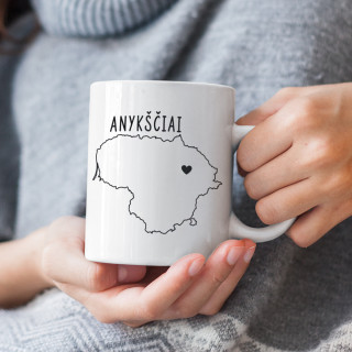 Puodelis "Anykščiai - širdis"