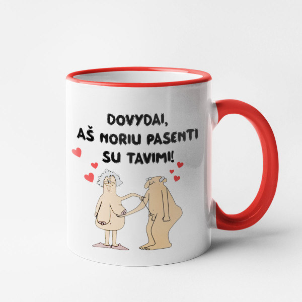 Puodelis "Aš noriu pasenti su tavimi" su Jūsų pasirinktu vardu Puodelis "Aš noriu pasenti su tavimi" su Jūsų pasirinktu vardu