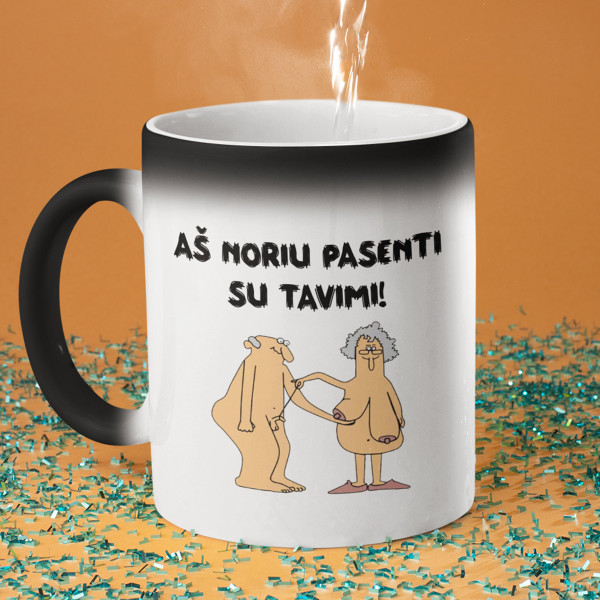 Puodelis "Aš noriu pasenti su tavimi" Puodelis "Aš noriu pasenti su tavimi"