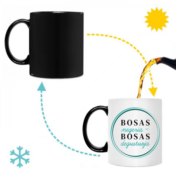 Puodelis "Bosas negeria - Bosas degustuoja" Puodelis "Bosas negeria - Bosas degustuoja"