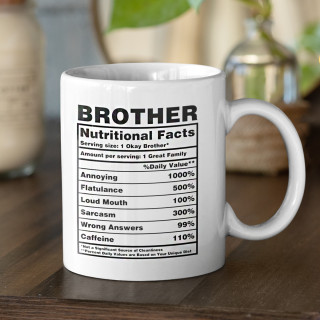 Puodelis "Brother Nutrition Facts"
