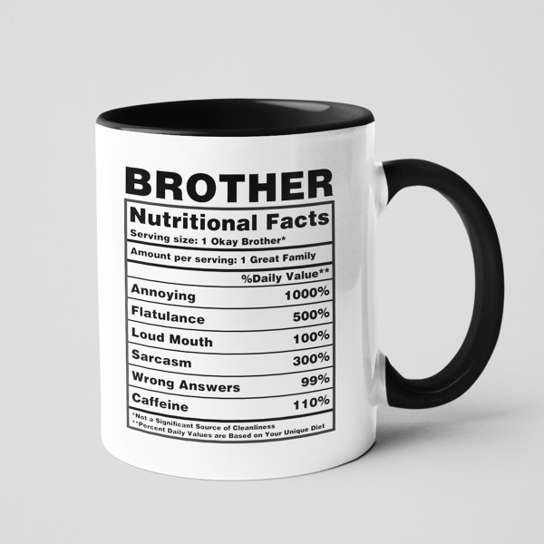 Puodelis "Brother Nutrition Facts" Puodelis "Brother Nutrition Facts"