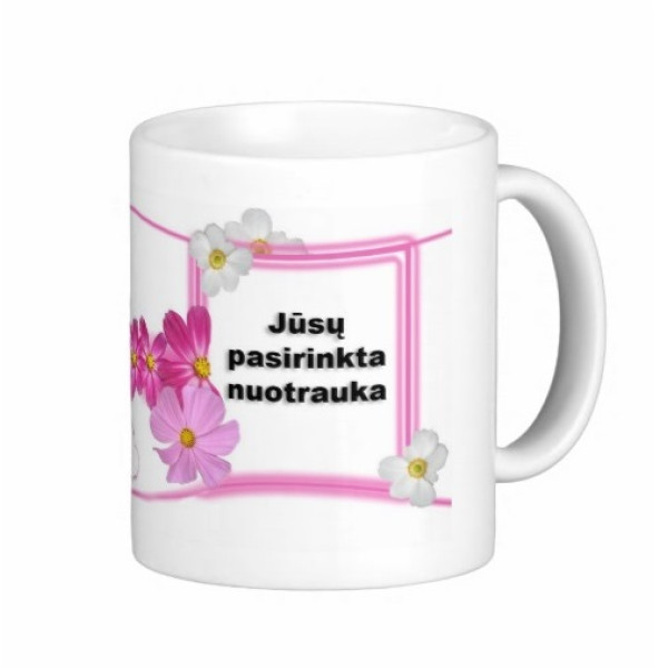 Puodelis "Gėlytė" su Jūsų pasirinkta nuotrauka
