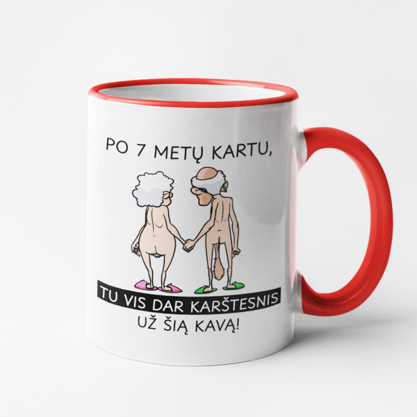 Puodelis "Karštesnis už šią kavą" su Jūsų pasirinktais metais Puodelis "Karštesnis už šią kavą" su Jūsų pasirinktais metais
