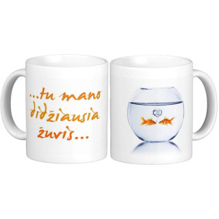Puodelis "Mano didžiausia žuvis"