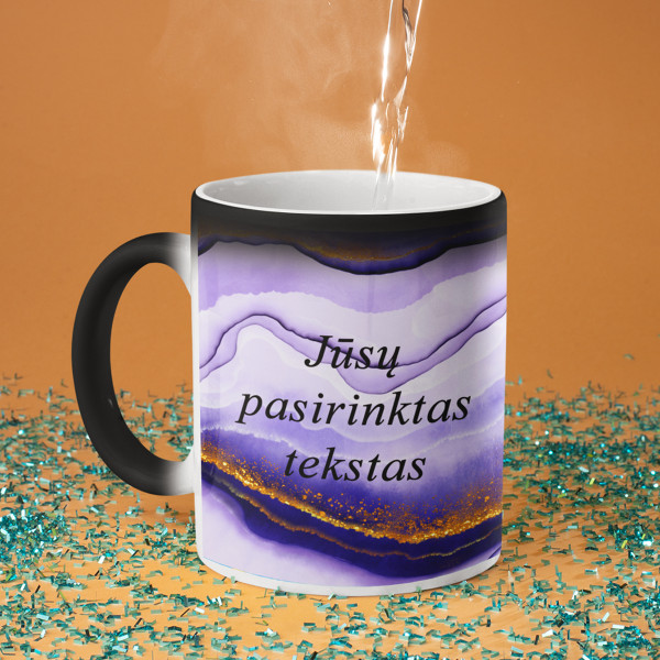 Puodelis "Marmuro giluma" su Jūsų pasirinktu tekstu Puodelis "Marmuro giluma" su Jūsų pasirinktu tekstu