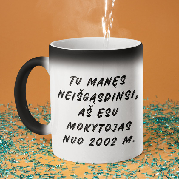 Puodelis "Mokytojas nuo" su Jūsų pasirinkta data Puodelis "Mokytojas nuo" su Jūsų pasirinkta data