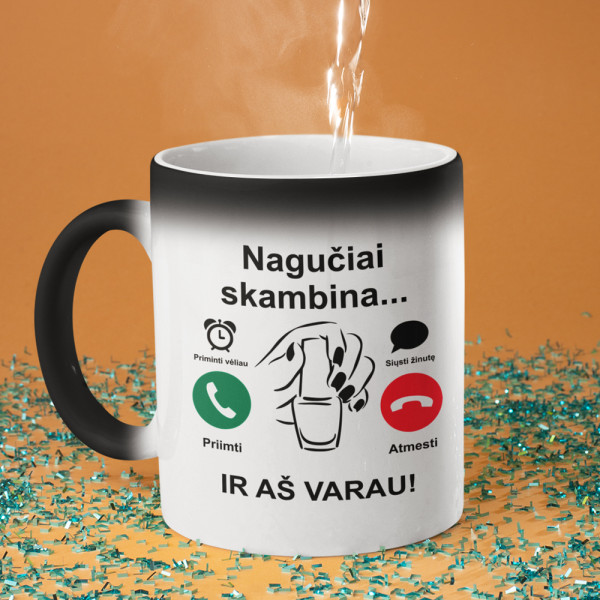 Puodelis "Nagučiai skambina" Puodelis "Nagučiai skambina"