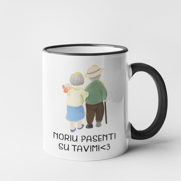Puodelis "Pasenti kartu" Puodelis "Pasenti kartu"