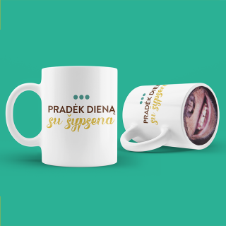 Puodelis "Pradėk dieną su šypsena"