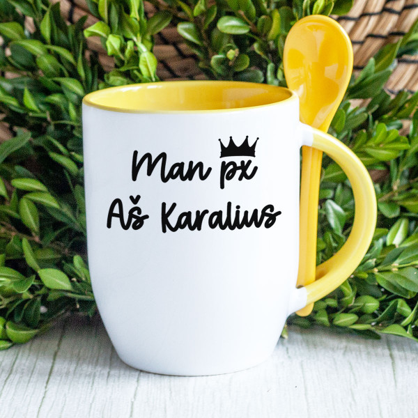 Puodelis su šaukšteliu "Aš karalius" Puodelis su šaukšteliu "Aš karalius"