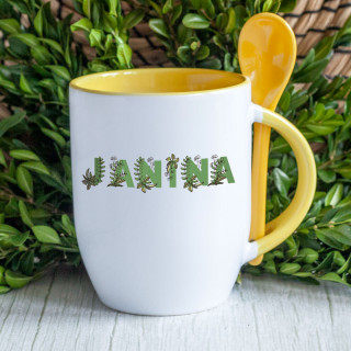 Puodelis su šaukšteliu "Janina"