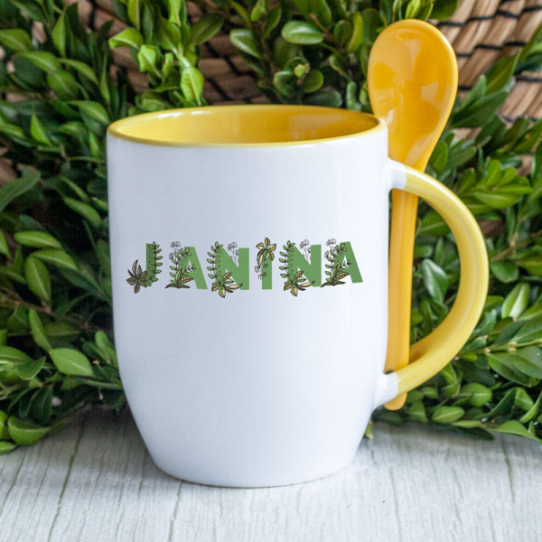 Puodelis su šaukšteliu "Janina" Puodelis su šaukšteliu "Janina"