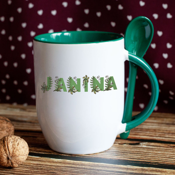 Puodelis su šaukšteliu "Janina" Puodelis su šaukšteliu "Janina"