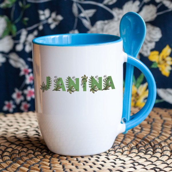 Puodelis su šaukšteliu "Janina" Puodelis su šaukšteliu "Janina"
