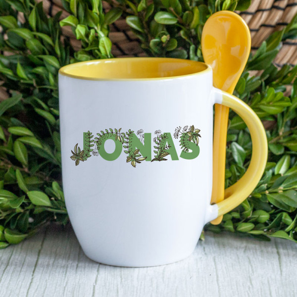 Puodelis su šaukšteliu "Jonas" Puodelis su šaukšteliu "Jonas"