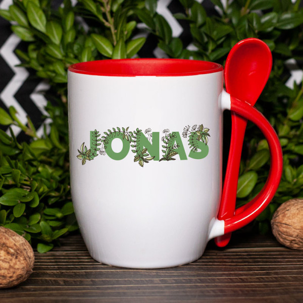Puodelis su šaukšteliu "Jonas" Puodelis su šaukšteliu "Jonas"