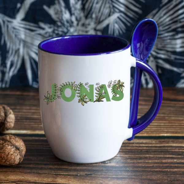 Puodelis su šaukšteliu "Jonas" Puodelis su šaukšteliu "Jonas"