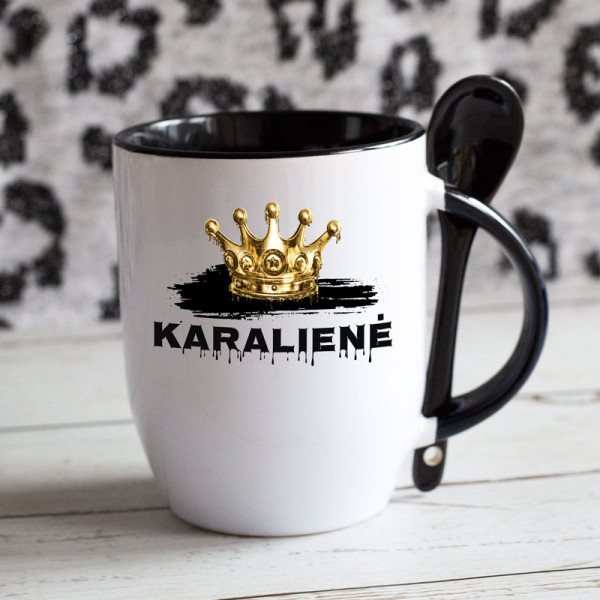 Puodelis su šaukšteliu "Karalienė" Puodelis su šaukšteliu "Karalienė"