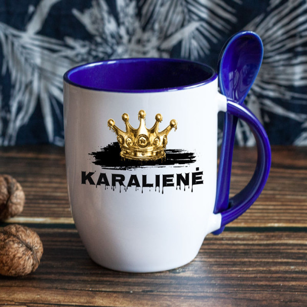 Puodelis su šaukšteliu "Karalienė" Puodelis su šaukšteliu "Karalienė"
