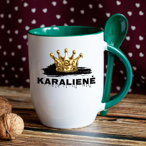 Puodelis su šaukšteliu "Karalienė" Puodelis su šaukšteliu "Karalienė"