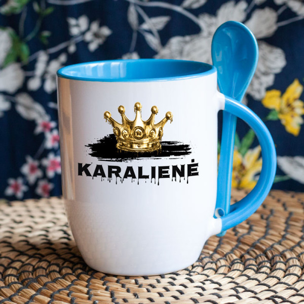 Puodelis su šaukšteliu "Karalienė" Puodelis su šaukšteliu "Karalienė"