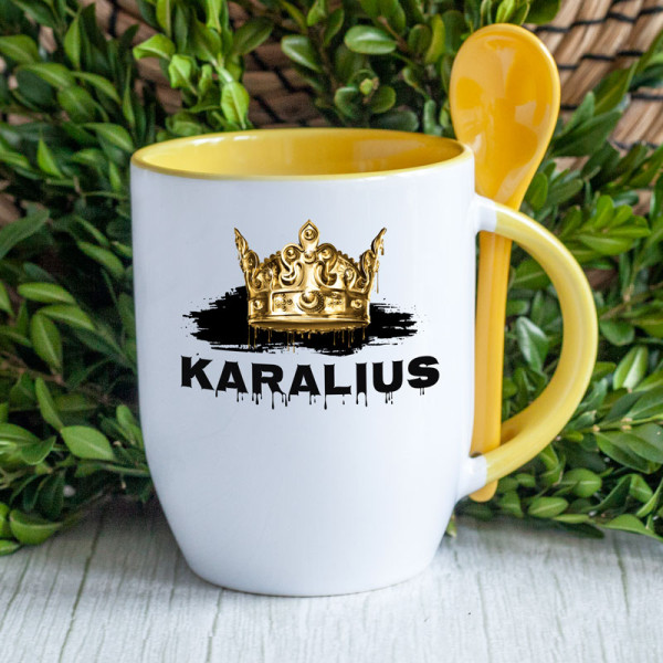 Puodelis su šaukšteliu "Karalius" Puodelis su šaukšteliu "Karalius"