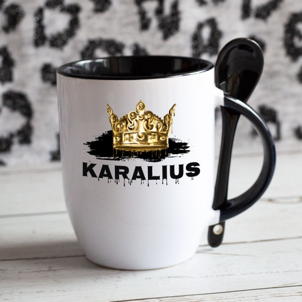 Puodelis su šaukšteliu "Karalius" Puodelis su šaukšteliu "Karalius"
