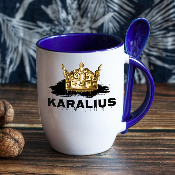 Puodelis su šaukšteliu "Karalius" Puodelis su šaukšteliu "Karalius"