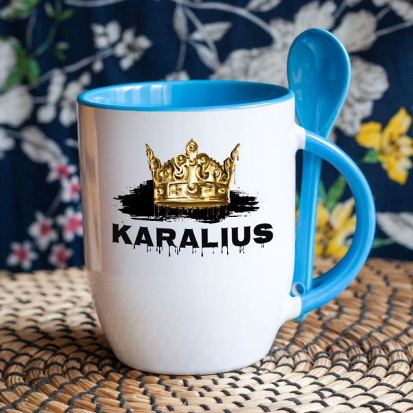 Puodelis su šaukšteliu "Karalius" Puodelis su šaukšteliu "Karalius"