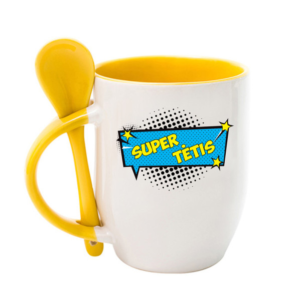 Puodelis su šaukšteliu "Super tėtis" Puodelis su šaukšteliu "Super tėtis"