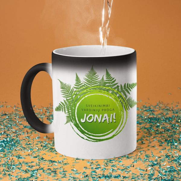 Puodelis "Sveikinimai Jonui"