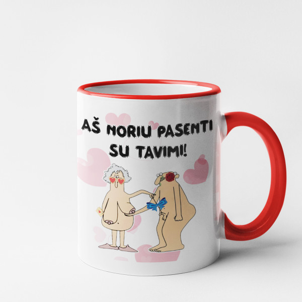 Puodelis Valentino dienai "Aš noriu pasenti su tavimi" Puodelis Valentino dienai "Aš noriu pasenti su tavimi"