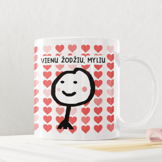 Puodelis "Vienu žodžiu, myliu"