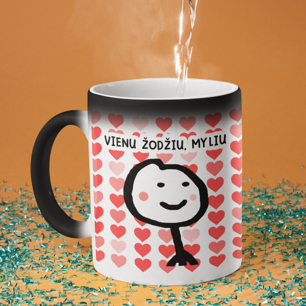 Puodelis "Vienu žodžiu, myliu" Puodelis "Vienu žodžiu, myliu"