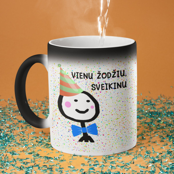 Puodelis "Vienu žodžiu, sveikinu" Puodelis "Vienu žodžiu, sveikinu"