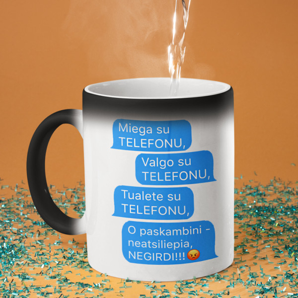 Puodelis "Visur su telefonu" Puodelis "Visur su telefonu"