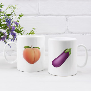 Puodelių komplektas "Eggplant and peach"