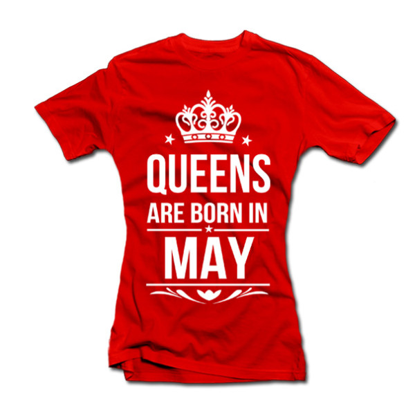 Moteriški marškinėliai "Queens are born" su Jūsų pasirinktu mėnesiu