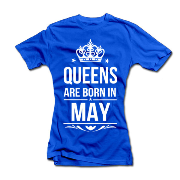 Moteriški marškinėliai "Queens are born" su Jūsų pasirinktu mėnesiu